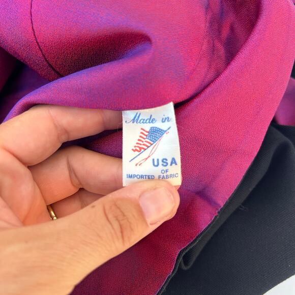 Vintage Q-Wear Wool Vest Red Cross 90s Black Embroidered Waistcoat 38 Size 8 - Picture 9 of 9